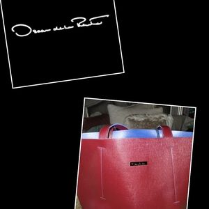 Oscar Dela Renta large PVC leather tote